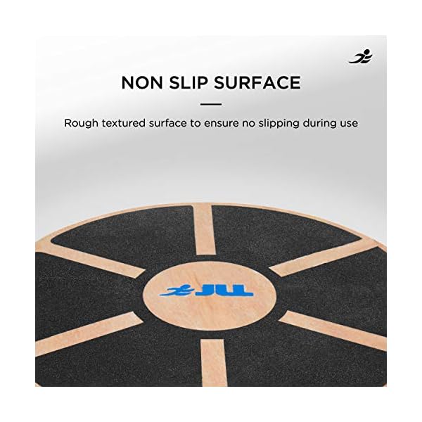 JLL® Wooden Balance Board, ANTI SLIP SURFACE, Exercise Fitness Workout Rehabilitation Training Exercise Wobble Board