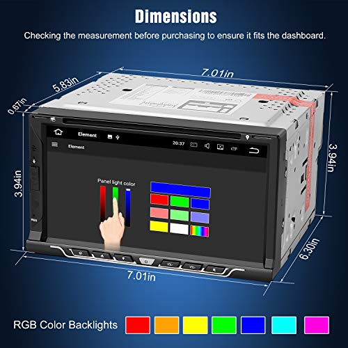 PUMPKIN Android 8.1 Car Stereo Double Din with DVD Player, GPS, WiFi, Support Fastboot, Backup Camera, Android Auto, AUX, USB SD, 7 inch Touch Screen