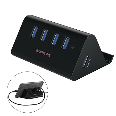 ELUTENG HUB USB 3.0 4 Port USB Datenhub 5Gbps Handy und Tablet Halterung USB Verteiler 3.0 für Laptops und Ultrabooks,Tablet-