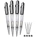 Write-Light 4 Pack of White Light Writing Pens. Smooth Writing Black Ink Pens. Light Pens for Writing in Bed, at Work, or School. Pens for Journals or Writing in Low Light Conditions. Great Gift Idea!