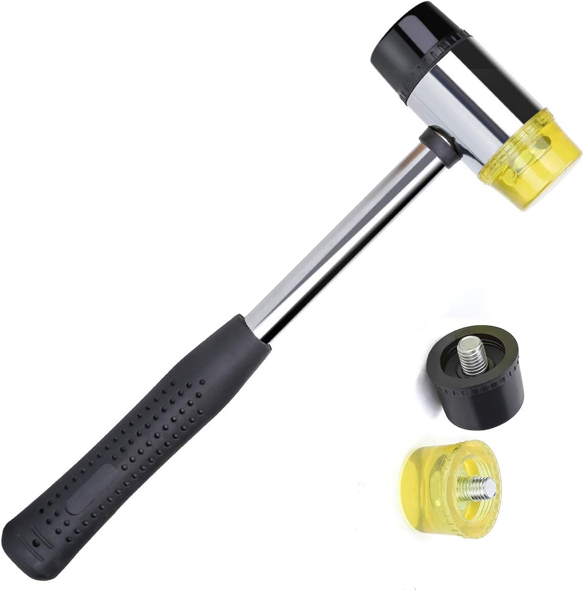 Soft Mallet, Lightweight DIY Tools Double- Faced Mallet with Soft Rubber Hard Plastic and Non Slip Plastic Perfect Hammer for Firearms Leather Wood Crafts Jewelry Heads as Gift (Head Diameter 30mm)