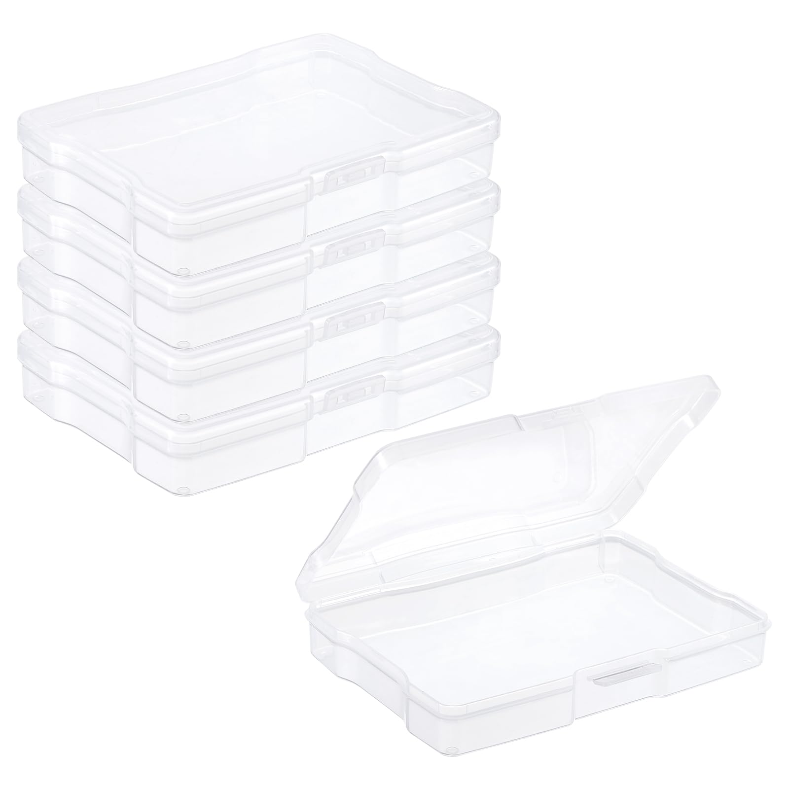 PATIKIL 4x6 Photo Storage Box, 4 Pack Photo Boxes Storage Photo Organizer Cases Storage Container Picture Boxes Plastic for 4x6 Pictures Sticker Scrapbook Craft Keeper, Clear