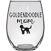 Goldendoodle Mom - Premium 21oz Stemless Wine Glass - Gift for Golden Doodle Dog Lovers