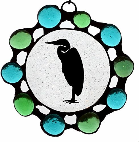 Stained Glass Heron Ornament Suncatcher
