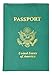 2 Passport Cover Holders Genuine Leather ID Wallet Case Travel Lime and Teal