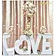 ShinyBeauty Gold Sequin BACKDROP-CURTAIN-4FTx8FT Sequin Photography Backdrop,Photo Booth Background,Sequin Christmas Backdrop Curtain (4FTx8FT, Gold)