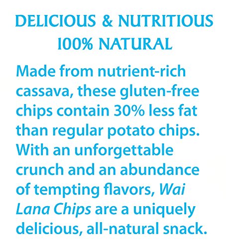 Wai Lana Cassava Chips | Gluten-Free, Vegan, 3 Ounce (Pack of 12) (Natural)