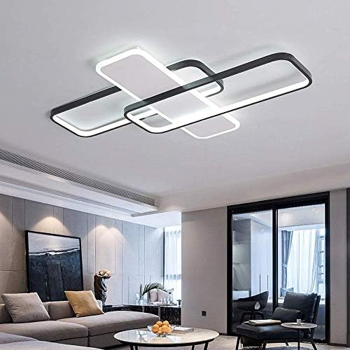 リビングルーム ベッドルーム キッチン オフィス 黒いアルミニウムフレーム 白いアクリルパネル 本物 長方形デザインの天井照明器具 ダイニング用の天井ランプ モダンなミニマリストledシーリングライト