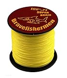 Bravefishermen Super Strong Pe Braided Fishing Line 10LB to100LB Yellow