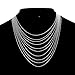 BRCbeads White Silver Plated 1.5mm Ball Chain Necklace 18 Inch With Loster Claw Clasp 10pcs per Bag