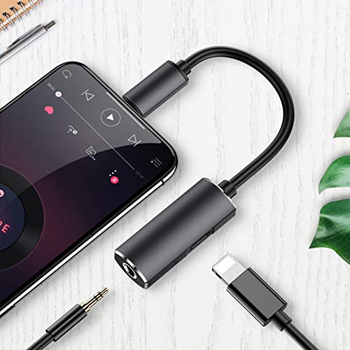 Headphone Adapter for iPhone Charger Jack AUX Audio 3.5 mm Jack Adapter for iPhone Adapter Splitter Earphone for iPhone 7/7p/8/8p/11/X Dongle Accessory Connector Compatible Audio + Charge Adapter