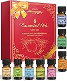 Naturopathy Essential Oils Gift Set, Top 8 Aromatherapy Oils 100% Pure & Therapeutic grade - Sampler Kit (Lavender, Frankincense, Peppermint, Lemongrass, Orange, Tea Tree, Eucalyptus & Rosemary)