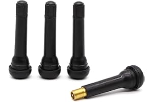 ACCRETION TR418 Black Rubber Snap-in Tire Valve Stem (Set of 4)