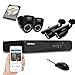 SANSCO 1080P Wired Security Cameras System, 8CH HD DVR with 1TB Hard Drive for 24/7 Recording, (4) 2MP CCTV Outdoor Indoor Waterproof Surveillance Cameras, Night Vision, Remote Access, Motion Alert