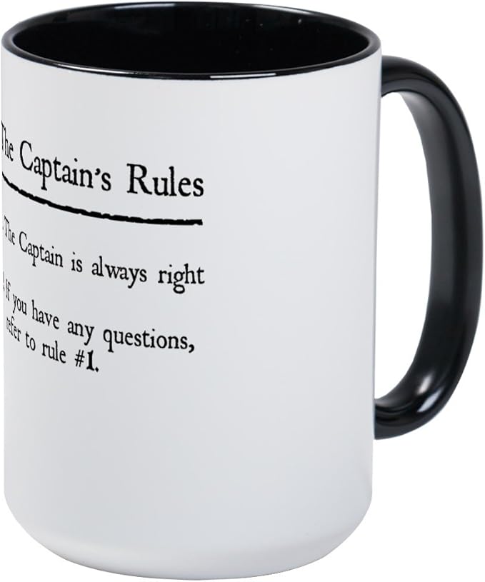 CafePress Captain's Rules Large Mug Coffee Mug, Large