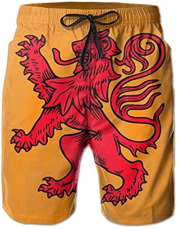LXP FZD Scottish Flag Lion Logo Men's Swim Trunks Lightweight Surf Board Shorts Beach Pant Sportswear