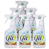 Fit Organic Produce Wash, 12 Oz Spray, Fruit and Vegetable Wash & Pesticide/Wax Remover (Pack of 6)