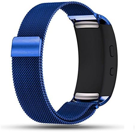 ZGS Samsung Gear Fit2/Gear Fit 2 PRO Smart Watch Band,Magnet Lock Stainless Steel Milanese Loop Metal Replacement Bracelet Strap for Gear Fit2 SM-R360 /SM-R365 (Navy Blue, S)