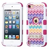 Apple iPod Touch 5th 6th Generation Gen 5 Case - Wydan (TM) TUFF Kickstand Impact Hybrid Hard Gel Shockproof Case Cover For Apple iPod Touch 5th Generation Gen 5 - Pink Chevron