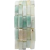 BEADIA Natural Amazonite Tube Beads 13x4mm 30pcs Rectangle Loose Semi Gemstone Beads for Jewelry Making Design