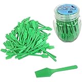 Beauticom Pana Brand Cosmetic Make Up Disposable Plastic 2.5" Spatulas Skin Care Facial Cream Mask Spatula (100 Pieces in a Container) (APPLE GREEN)