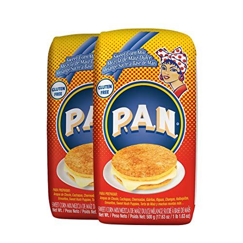 P.A.N. Sweet Corn Mix - Gluten Free and Kosher Mixture for Cachapas, 500 Grams (17.63 Ounces / 1 Pound 1.63 Ounces) (Pack of 2)