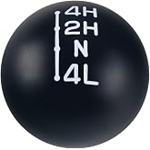 DEWHEL Black/White Aluminum Weighted Transfer Case Shift Knob 3/8X24 Compatible with 1972-1979 CJ with Dana 20 OE Reference No. 5355941
