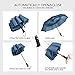 Windproof Umbrella - Double Canopy Folding Travel Umbrella - Auto Open Close - 9 Ribs - 45in