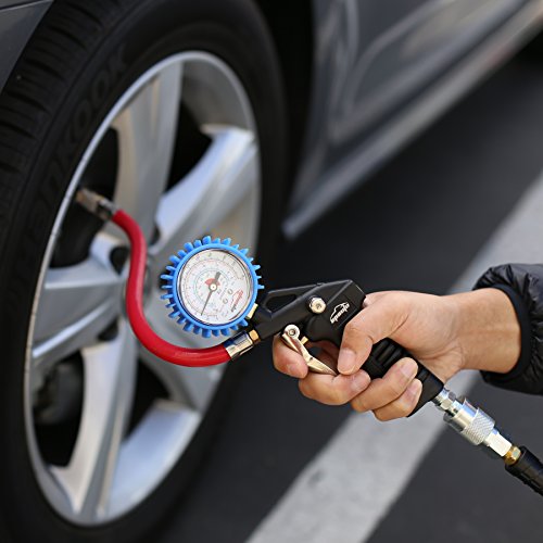 EPAuto Heavy Duty Tire Inflator Gauge with Hose 220 PSI