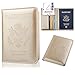 GDTK Leather Passport Holder Cover Case RFID Blocking Travel Wallet (Gold)