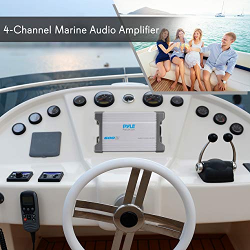 Pyle 4Channel Marine Amplifier Receiver Waterproof and Weatherproof