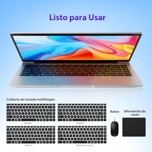 14 inch Laptop, 16GB DDR4 RAM 256GB SSD Win11 Laptop PC, Celeron N4120, 1920x1080 FHD IPS, 5G WiFi/Mini HDMI/USB/BT, Support Extension 1TB, Includes Mouse/Mouse Pad/AZERTY Film