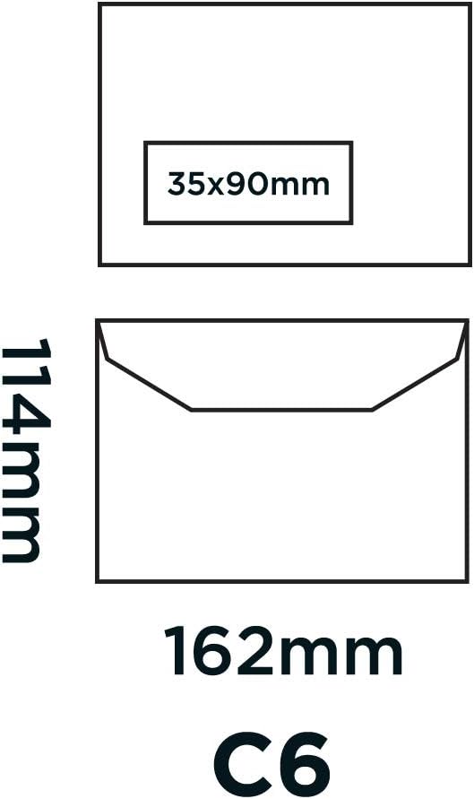 Blake Purely Everyday C6 114 x 162 mm 80 gsm Gummed Mailer Window Envelopes (2601) White - Pack of 1000, C6 - 114 x 162 mm - Image 3