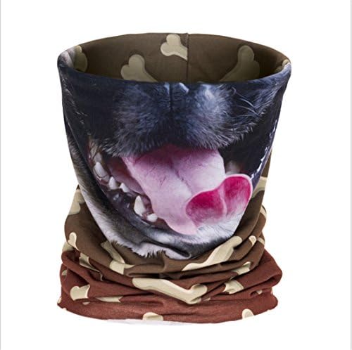 Sawors 12-in-1 Yoga Sports Travel Headwear Headband,Magic Scarf Outdoor Multifunctional Face Mask,3D Pug Dog Face