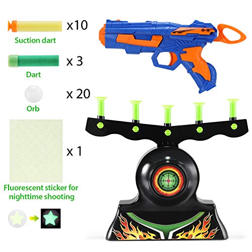 Theefun Electric Targets for Shooting, Hover Shooting Target Compatible with Nerf Targets with Blaster Gun, 10 Pcs Refill Darts, 20 Pcs Orbs for Boys or Girls