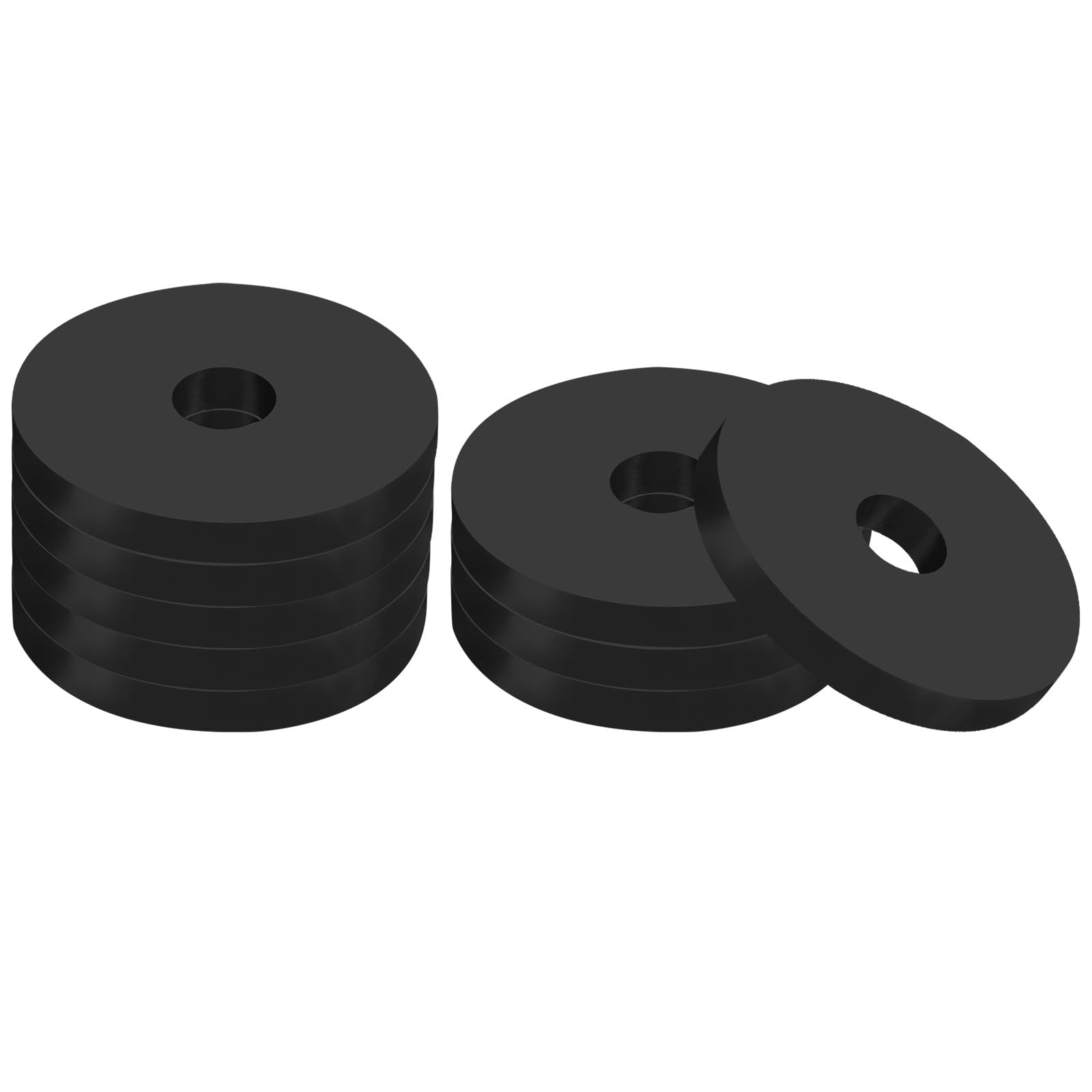 PATIKIL Multi Purpose Rubber Spacer, 8 Pcs 1.6"OD 0.4"ID 0.2"Thick Neoprene Round Anti-Vibration Isolation Pads Isolator Rubber Bushings Spacer Washer for HVAC Bolts Car Accessories