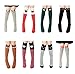 Bestjybt Girl Cartoon Animal Cat Bear Fox Cotton Over Calf Knee High Socks, 8 Pair, One Size