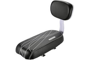 Bicycle Back Seat Cycling Bike Bicycle MTB PU Leather Soft Cushion Rear Rack Seat Children Seat with Back Rest ZDHF,Black