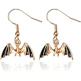 Halloween Bat Earrings for Women Golden Bat Earrings Vintage Gothic Earrings Halloween Costume Accessories for Halloween Cosplay Party Earring Set
