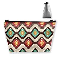 YOUNGSSDD Cosmetic Bag - Travel Toiletry Pouch Makeup with Zipper (American Native Pattern)