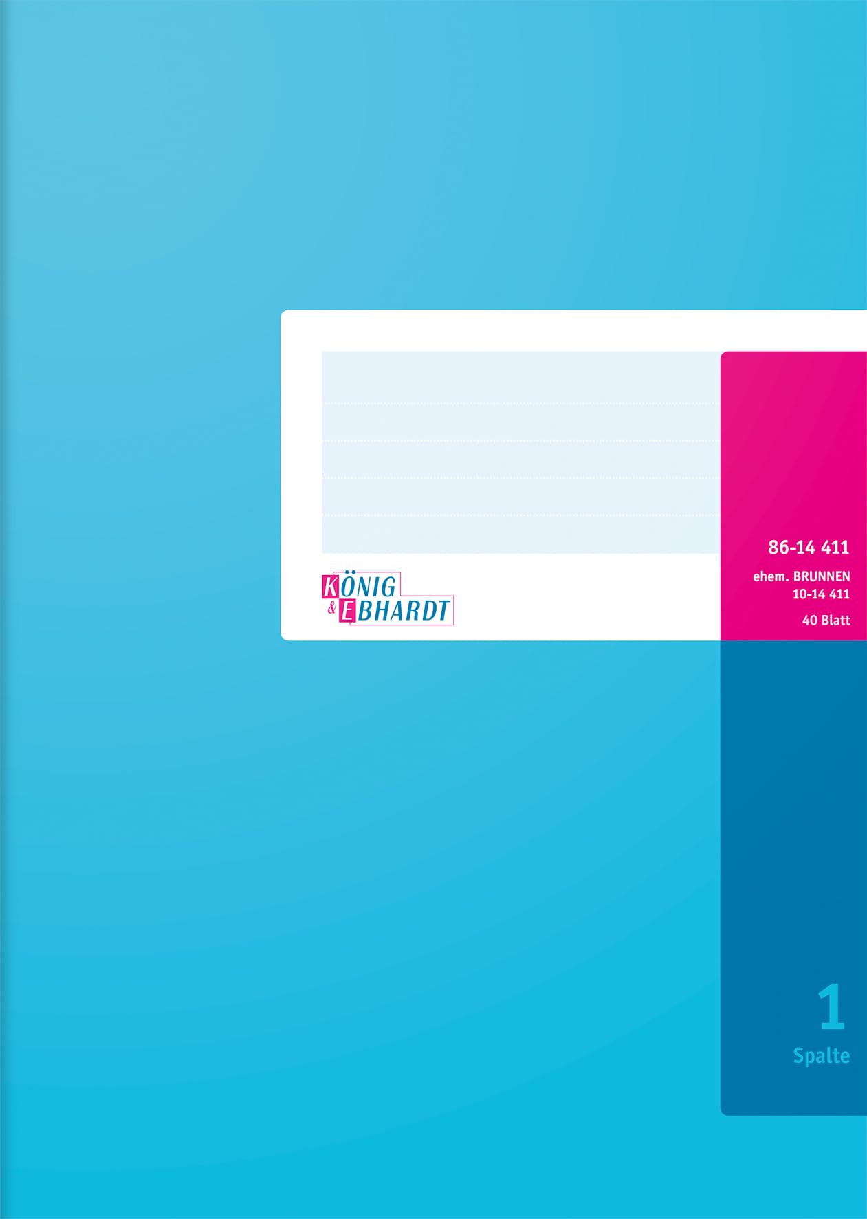 König & Ebhardt 8614411-610K40 Column Book Fixed Head (A4, 1 Column, 40 Sheets) Blue