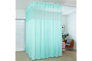 TTZ Hospital Curtain with Flat Hooks for Hospital Medical Clinic SPA Lab Cubicle Curtain Divider Privacy Screen ( Color : Cyan, Size : 1(5ft Wide x 7ft Tall) )