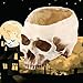 Resin Halloween Skull Head Flower Pot Planter Scene Decoration Candy Bowl