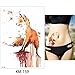 Glaryyears Animal Temporary Tattoos for Adults, Large Watercolor Painting Drawing Fake Creative Tattoo Stickers, 5 Pack Fox Cat Water Transfer Body Makeup Art Home Decoration Multi-colored