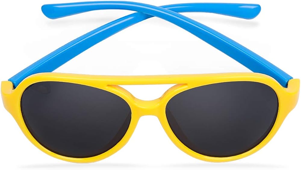 GUVIVI TPEE Polarized Rubber Flexible Toddler Kids Aviator Sunglasses