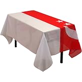 Singapore Singaporeans Flag Tablecloth,Rectangular Tablecloth Fade-Resistant Washable National Flag Tablecloth, Suitable for Kitchen Dining Family Gatherings and Outdoor Events,Home Decoration.