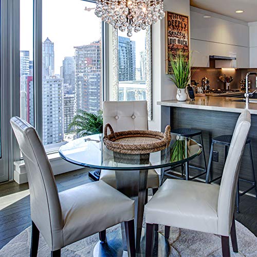 image for Better Bevel Round Tempered Glass Table Top | 1-Inch Beveled Edge | Pr