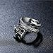 Men's Vintage Gothic Stainless Steel Band Rings Silver Black Chinese Dragon Punk Biker Rings Size 11