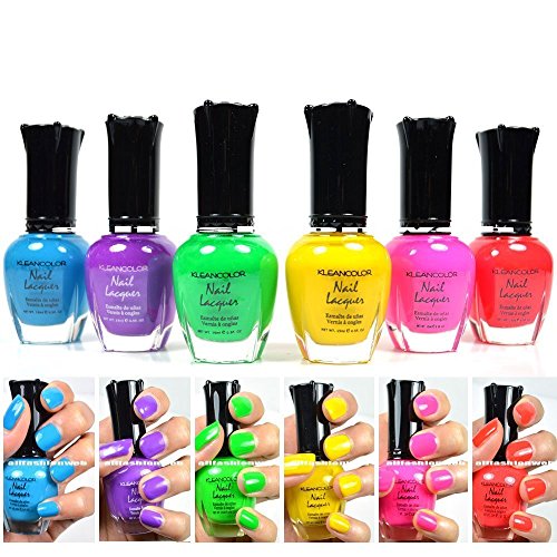 KLEANCOLOR NEON COLORS 12 FULL COLLETION SET NAIL POLISH LACQUER Buy