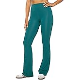 Fabletics Women's Oasis PureLuxe High-Waisted Pocketed Kick Flare, M/Regular, Green Abyss